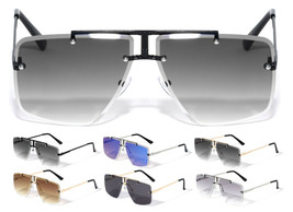 Square Rimless Pilot Aviator Sunglasses Sport Retro Designer Fashion Outdoor Nwt - £5.93 GBP+