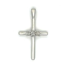 1/4ctw Diamond Cross Pendant REAL Solid 10k White Gold 2.3g - $5,774.28 MXN