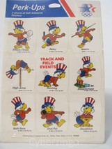 1984 Los Angeles Olympics Perk-Ups Self-Adhesive Stickers 1980 Vintage Perk-Up - £5.03 GBP