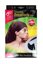 Titan Classic Spandex Unisex Adult Black Dreadlock Cap Hat - Jumbo Size PACKAGE - £7.90 GBP