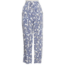 RALPH LAUREN White Blue Paisley Twill Drawstring Skinny Pants 14 - $82.10 CAD