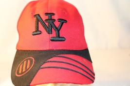 NY New York City Embroidered Ball Cap Hat Adjustable Red &amp; Black Color B... - £8.76 GBP