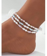 Pearl anklet bracelet set of 3 - €11,89 EUR