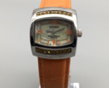 Dufonte Lucien Piccard Watch Women 28mm Silver Tone Orange Crystal New B... - $29.69