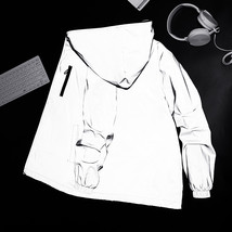 New Noctilucent Streetwear men&#39;s reflective jacket women windbreaker casual Full - £70.27 GBP