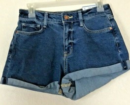 Arizona Jeans Women&#39;s Jean Shorts Size 7 Hi-Rise Mom Cuffed Dark Wash - $23.47