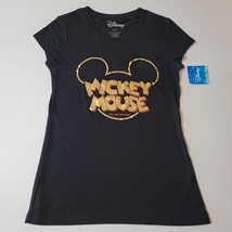 Disney Mickey Mouse True Original T-Shirt Girl Sz L 11-13 NWT Black - £8.54 GBP