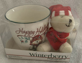 Pfaltzgraff Winterberry Christmas Mug 20 oz with Bear Ornament NEW Gift Set - £11.79 GBP