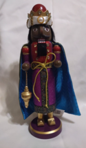 Christmas Nutcracker Wise Man Maji Wood King Balthazar Nativity 14 Inches Decor - £54.01 GBP