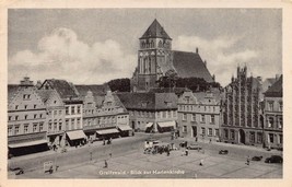 Greifswald Alemania ~ Marktplatz-Blick Zur Marienkirche ~ Foto Tarjeta Postal - £10.93 GBP