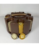 Vintage Clay Poker Chips In Lowe Poker Carousel Paranoid Inlay  165 Chips - $170.03 CAD