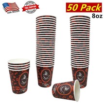 50 Pack Quality Disposable Paper Hot Coffee Cups, Perfect For Hot Drinks... - $11.87