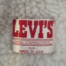 Vintage Levi&#39;s Trucker Jean Jacket Medium Blue Sherpa Lined Denim Made i... - $188.05