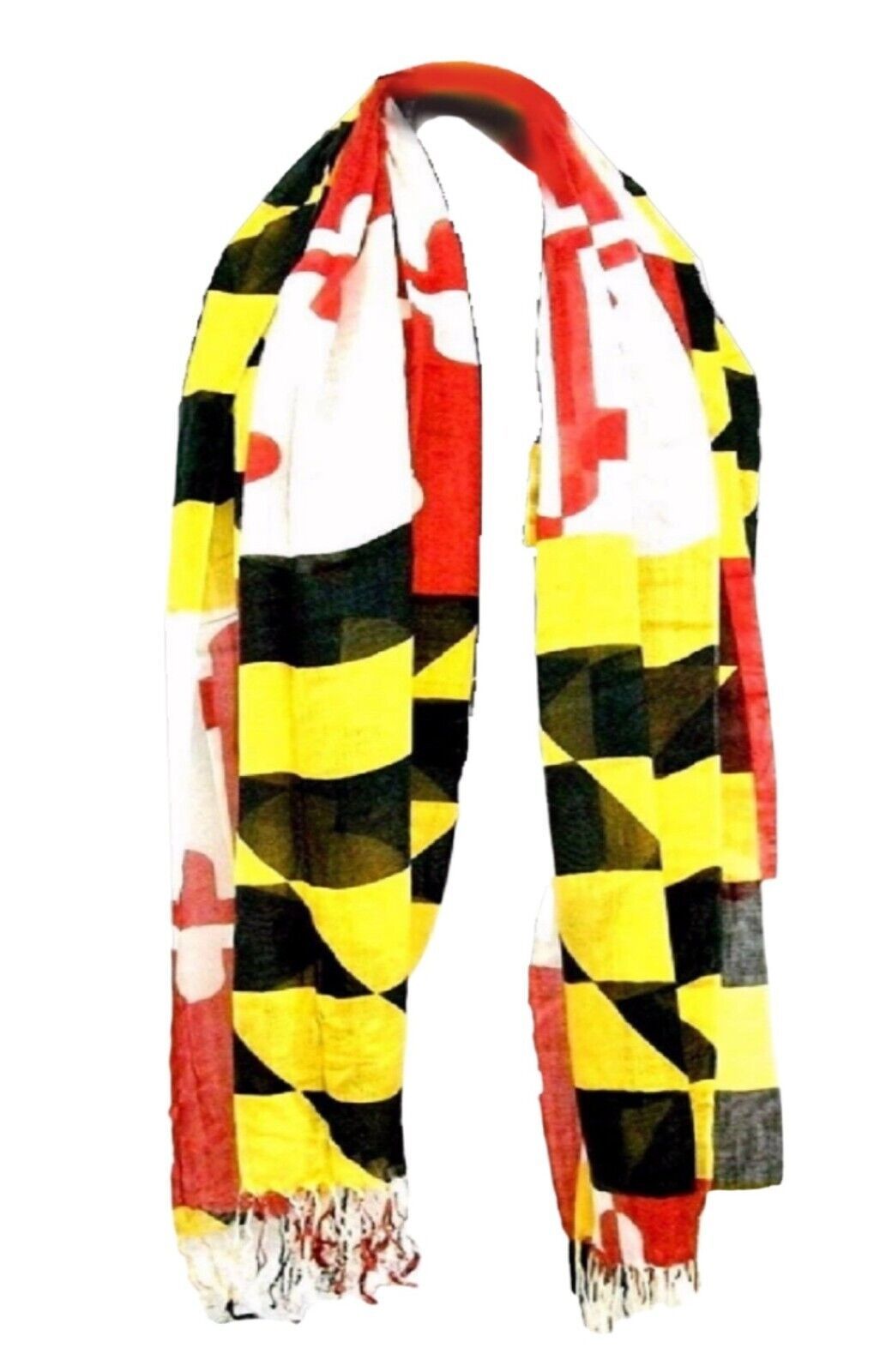 Maryland Flag Scarf with Fringes NEW Fast Free Ship