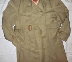 Vintage Sasson Khaki Belted Overcoat Trench Coat Woman&#39;s/Men&#39;s Size 42 U... - £38.69 GBP