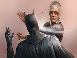 Stan Lee Slapping Batman Metal Sign - £23.98 GBP