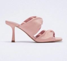 Zara pink thick strap mule heel sandals blogger style | US 10, EU 41 - £57.96 GBP