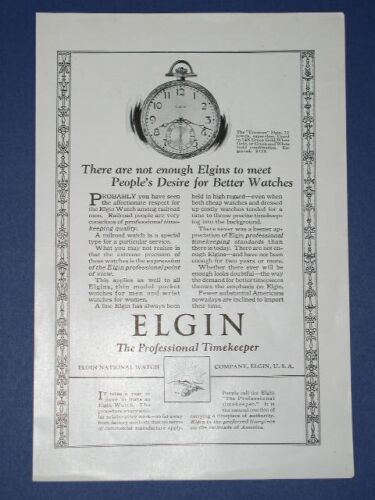 Elgin Watch National Geographic Magazine Ad Vintage 1924 - $14.99