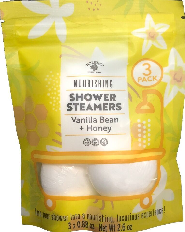 BOLERO Shower Steamers Vanilla Bean & Honey  1ea 3-Pack Nourishing-NEW-SHIP 24HR