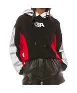 I AM GIA Black Red Silver Reflective Sabrina Oversize Hoodie Sweatshirt ... - $452.57 MXN