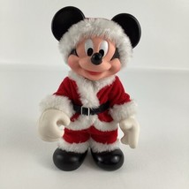 Disney Mickey Mouse Santa Claus Poseable 9&quot; Figure Holiday Doll Vintage Arco Toy - £26.72 GBP