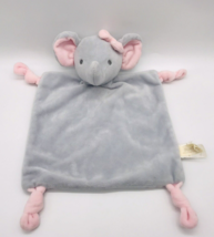 DanDee Elephant Lovey Rattle Head Knotted Corners Security Blanket Soother Gray - $14.99