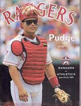 1999 Texas Rangers Magazine Program Ivan Rodriguez Vs Oakland Athletics June  - £11.37 GBP