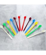 Vtg Beacon MCM Long Handle Multicolored Plastic Shake Sundae Spoon Lot o... - $15.87