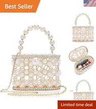 Elegant Evening Clutch for Women with Pearl and Diamond Detailing - 7x3.... - $64.49