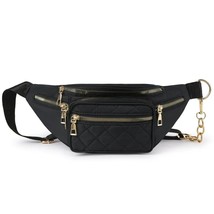 Q1QA Fanny Pack Nylon Waist Bag Zippered Chest Bags Sling Travel Pouch for Women - £122.77 GBP