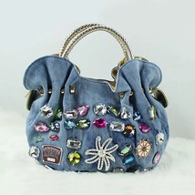 iPinee  Women Denim Bags Sweet Blue Pattern High Quality Handbags With  Ladies T - £156.40 GBP