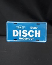 Vtg - DISCH CHEVY GEO, MOOSUP CT. - Metal Dealership Dealer License Plat... - £20.88 GBP