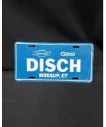 Vtg - DISCH CHEVY GEO, MOOSUP CT. - Metal Dealership Dealer License Plat... - €24,14 EUR