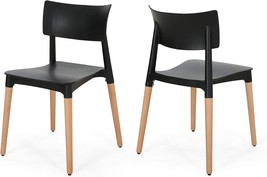 Black And Natural Christopher Knight Home Isabel Modern Dining Chair Set With - £125.04 GBP