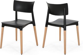 Black And Natural Christopher Knight Home Isabel Modern Dining Chair Set With - £124.96 GBP