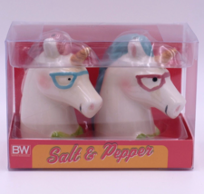 Boston Warehouse Magical Unicorn with Glasses Salt &amp; Pepper Shaker Set - £10.25 GBP