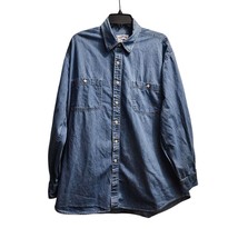 Vintage Camel Denim Shirt with Jazz Musicians Oversized Button Down Large - £19.10 GBP