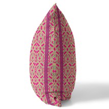 16&quot;x16&quot; Pink And Green Zippered BroadCloth Trellis Throw Pillow - £46.75 GBP