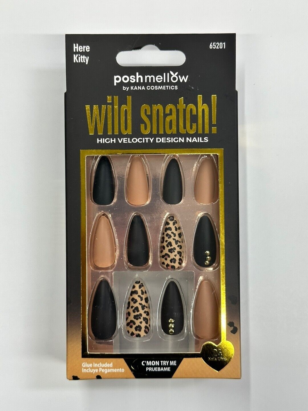 POSHMELLOW BY KANA COSMETICS LEVEL UP 24 NAILS W/ GLUE INCLUDED #65201 H... - $5.99