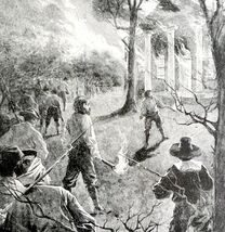 Burning Of Jamestown 1899 Victorian American History Art Antique Ephemer... - $19.99