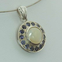 Sea Shell Cabochon Iolite Halo Handmade 925 Silver Ladies Pendant Design 257 - £59.85 GBP