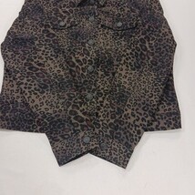 Nine West Jean Women's Sarah Jacket Denim Tan Wild One Leopard Print Size Large image 15