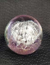 Vintage Egg Shaped White Fireworks Explosion Glass Paperweight - £26.12 GBP