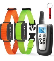  Automatic Bark Collar with Remote for Large Dog, Up to 3300ft Orange &amp; Green - £22.40 GBP
