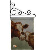 Cow and Calf Burlap - Impressions Decorative Metal Fansy Wall Bracket Garden Fla - $33.97