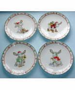 Lenox Merry Marcel The Moose Dessert Accent Plates Set of 4 Assorted 8.5... - $980.78 MXN