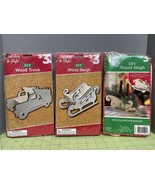 Holiday Style DIY Wooden Crafts Truck x1 Sleigh x2 Do It Yourself Kits - $9.89