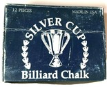 Silver Cup Billard Pool Chalk 1 Dozen (12) Pieces Blue USA Box Georgia  ... - $5.89