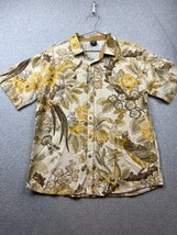 Verdo Linen Button Up Shirt Mens Size L Hawaiian Summer Neutral Vacation... - £25.16 GBP