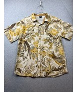 Verdo Linen Button Up Shirt Mens Size L Hawaiian Summer Neutral Vacation... - £26.22 GBP